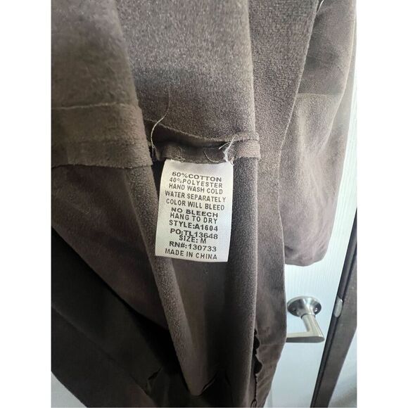 Umgee Faux Suede Western Boho Short Sleeve Top With Fringe Detail - Picture 6 of 6